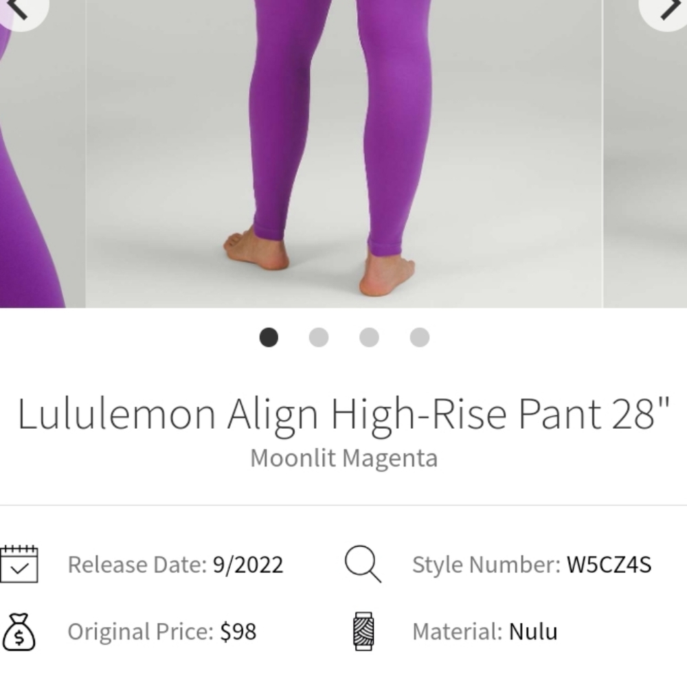 NWOT 🍋 LULULEMON 🍋 Align 28"  Size 4 - Picture 8 of 9